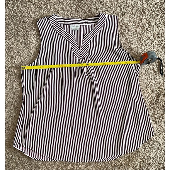 Van Heusen Brown/Cream Vertical Striped Sleeveless Top - Size XL**.. - Picture 5 of 6